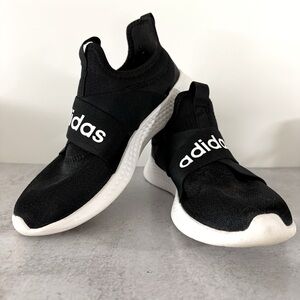 Adidas Cloudfoam Pure Core Black Slip On Sneakers Size 9 Like New